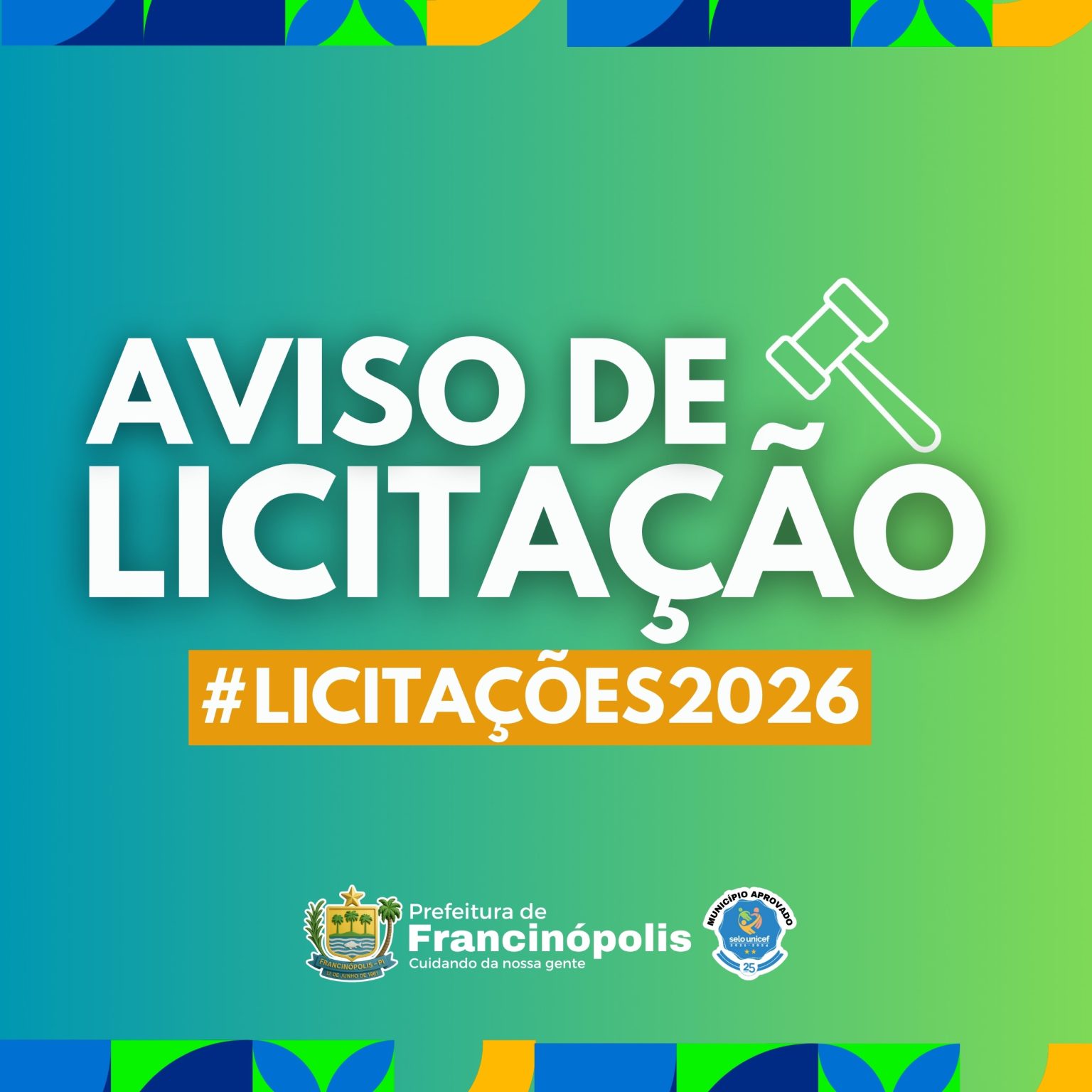 Aviso de licitação Pregão Eletrônico nº 05.2026- Contratação de serviços de manutenção preventiva e corretiva de equipamentos de informática, para atender a necessidade da Prefeitura de Francinópolis – PI e suas secretarias.